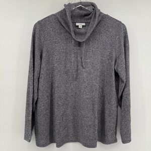 J Jill Womens Medium Purple Gray Cowl Neck Long Sleeve Knit Pullover Top M
